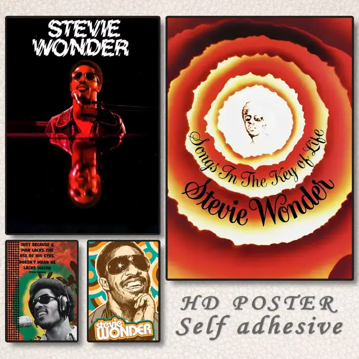 Affiche autocollante S-Stevie Wonder