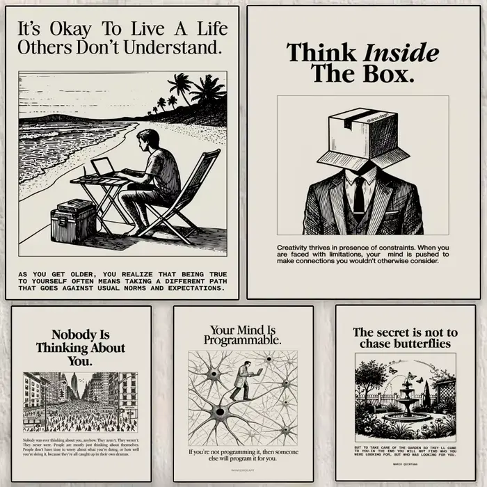 Affiche de Discipline inspirante, autocollant de l'espace parfait, auto-adhésif pour bureau, Home cinéma, décor artistique mural, cadeau fantaisie