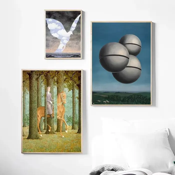 Affiches et impressions sur toile de reproduction d'œuvres d'art classiques de René Magritte, art mural pour salon, Cuadros