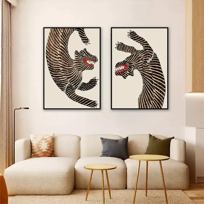 Affiche de tigre de style japonais