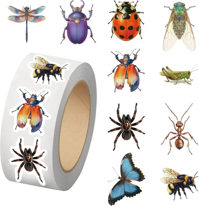 Ensemble d'autocollants insectes de dessin animé