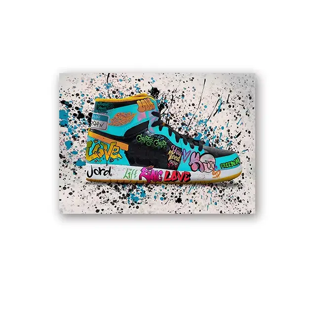 Banksy Street Art toile peintures baskets bouche Ballon fille Graffiti Pop Art affiches imprime Cuad