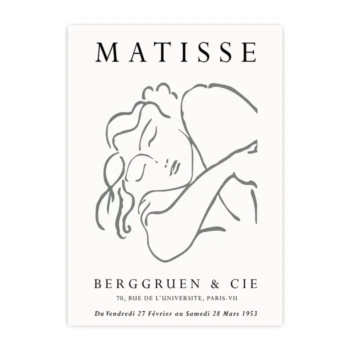 Affiche Murale Abstraite Bauhaus Géométrie Linéaire Matisse, Impression sur Toile, Peinture, Affiche