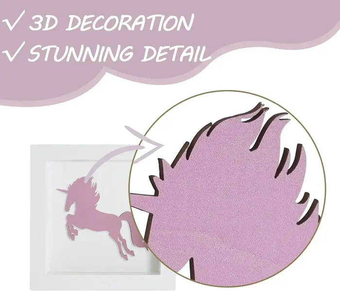 Décorations Murales en Bois 3D Encadrées pour Chambre d'Enfant, Signe de Table sur le Thème de Nairo