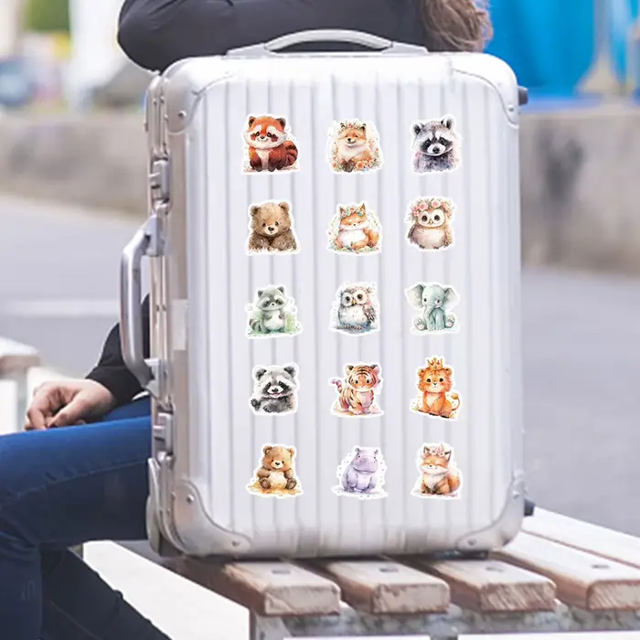 Pack de 50 autocollants d’animaux mignons