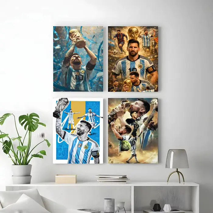 Affiche autocollante de la star du football L-Lionel M-Messi