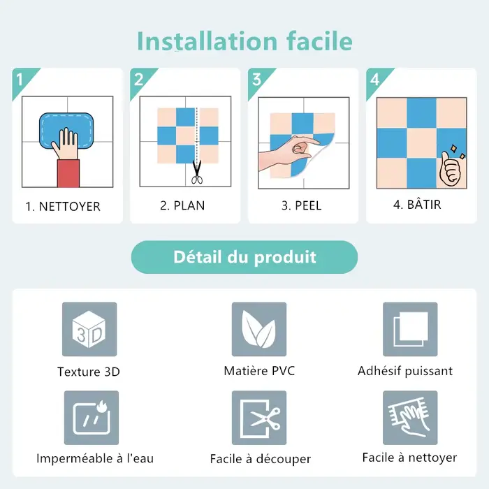 Autocollants de carrelage décoratifs 3D