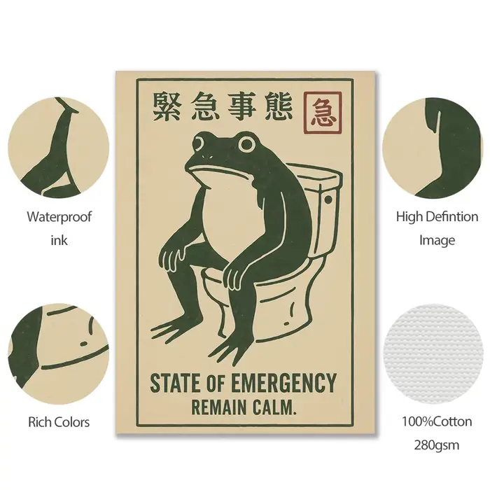 Affiche d'humour de toilette Vintage imprimée japonaise