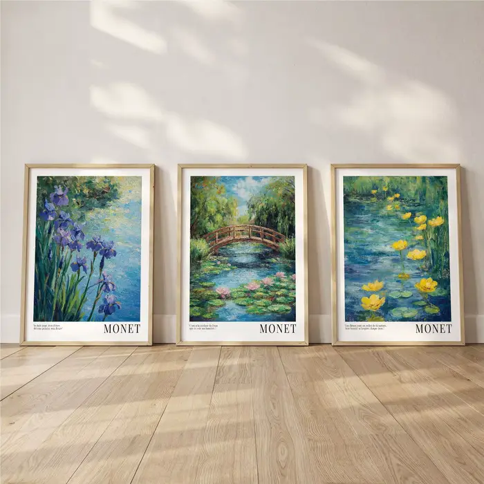 Monet – ensemble d'imprime de nénuphars, Art mural Floral impressionniste, décor de salon, peinture 