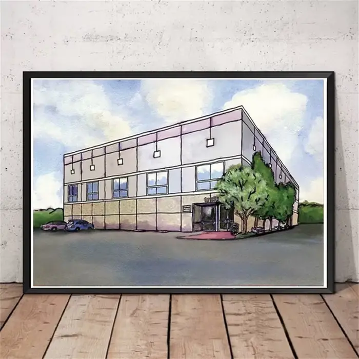 Affiche imprimée d'art moderne du bureau Pam Beesly, aquarelle Dunder Mifflin, émission de télévisio