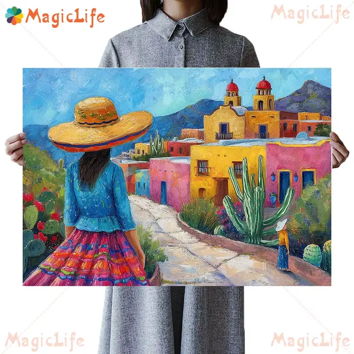 Affiche de marché du mexique imprimée, récolte de fruits, Cinco de Mayo mexicain, images murales pou
