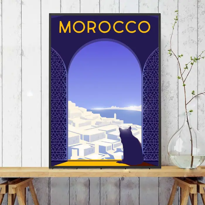 Affiche sur toile d'art de voyage marocain