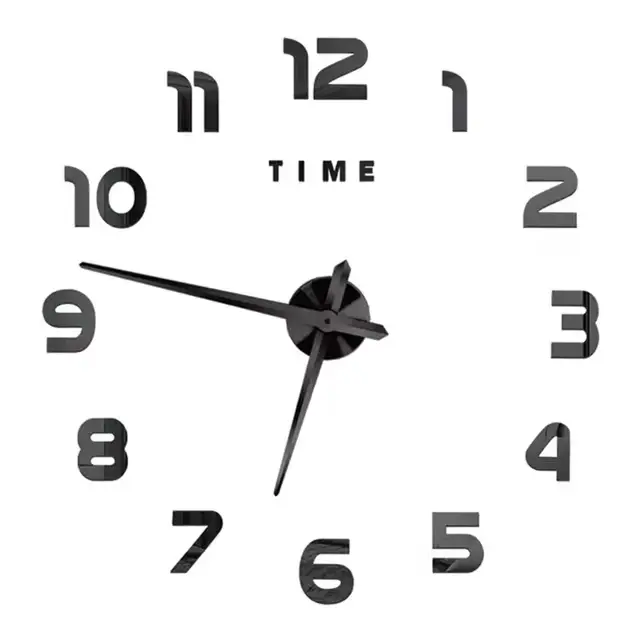 Grande Horloge murale 3D à faire soi-même, miroir géant en acrylique, sans cadre, grande Horloge, dé