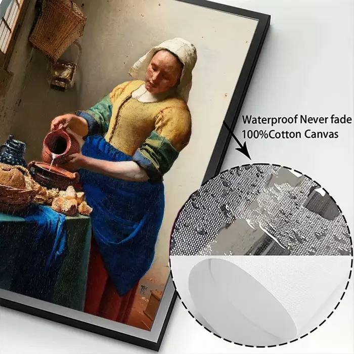 Johannes Vermeer œuvre d'art classique célèbre peinture toile affiche imprimer la fille de la maïde avec une perle boucle d'oreille murale pour la décoration intérieure