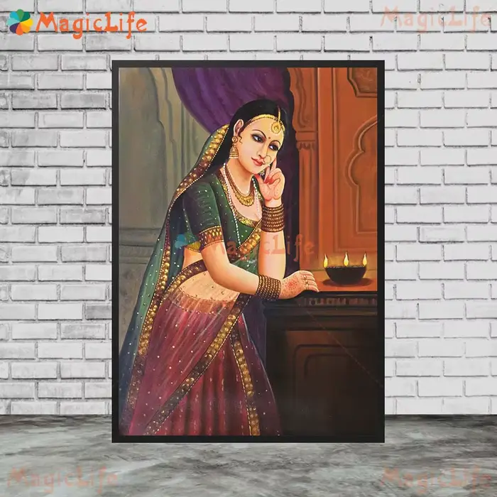 Images murales ethniques de princesse du Rajasthan indien
