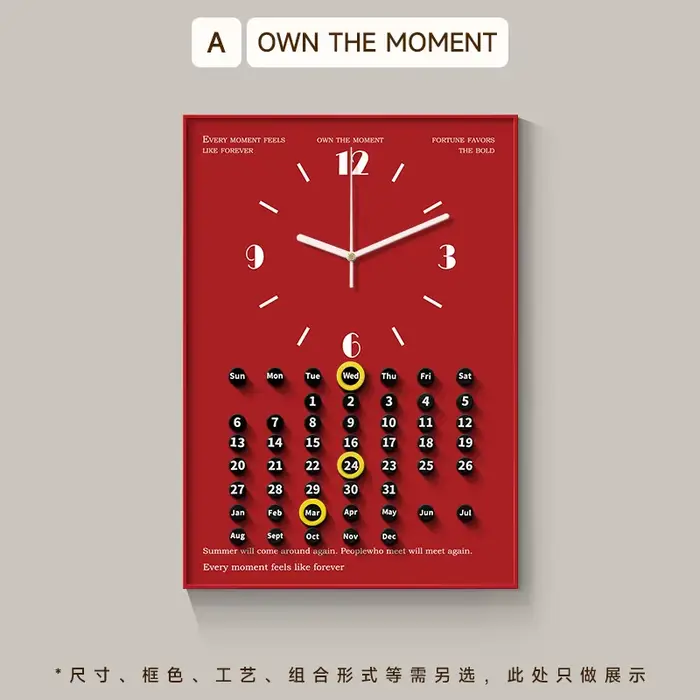 Horloge Murale Calendrier Créative pour Salon, Chambre, Bureau Moderne – Articles de Décoration Mura