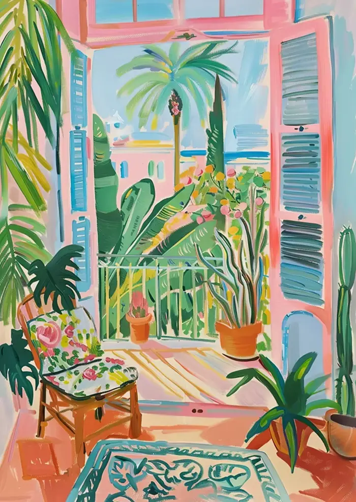 Impression Henri Matisse 'Fenêtre ouverte', Peinture Fauviste Style Henri Matisse, Mer Méditerranéen