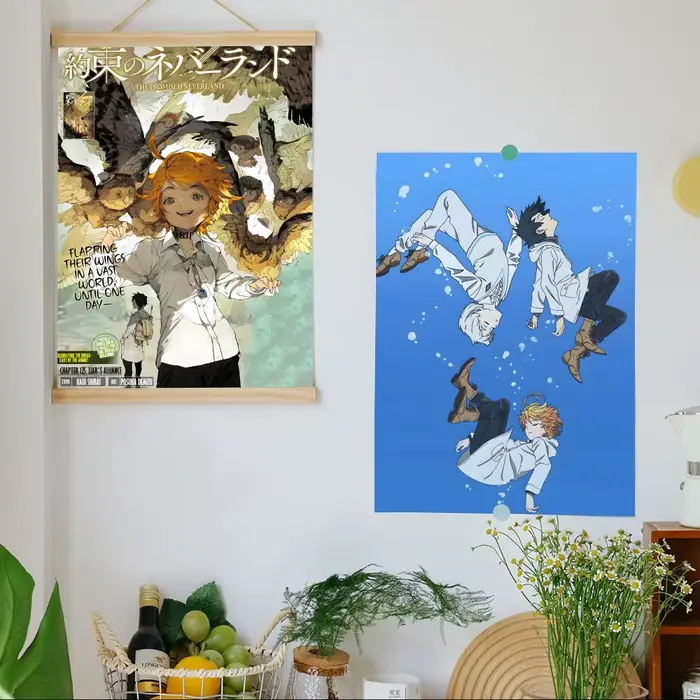 Affiche artistique et élégante de l'anime T-The P-Promised N-Neverland