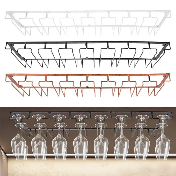 Étagère de rangement murale en métal pour verre à vin, support T1, porte-gobelet, 16