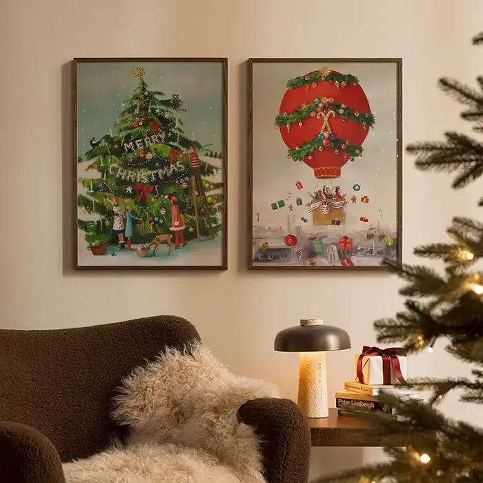 Affiche de décoration de boule d'arbre de noël