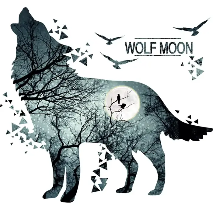 Autocollants muraux Horrific Wolf Forest
