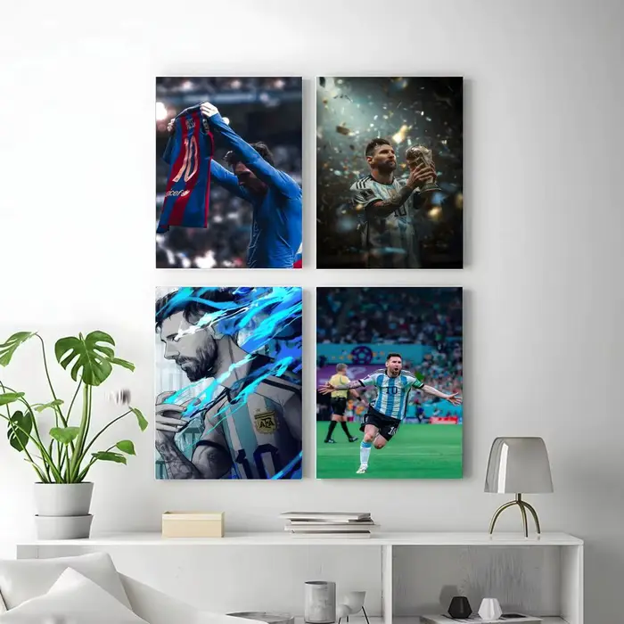 Affiche autocollante de la star du football L-Lionel M-Messi