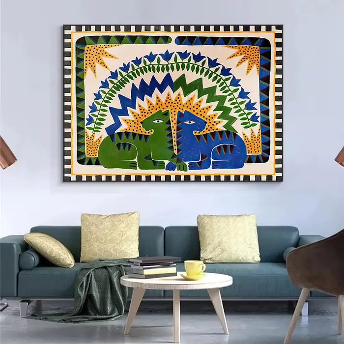 Affiche abstraite de léopard de prairie d'Egypte