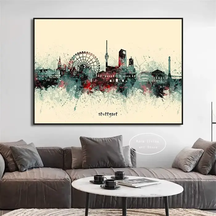 Affiches abstraites de horizon de ville et impression