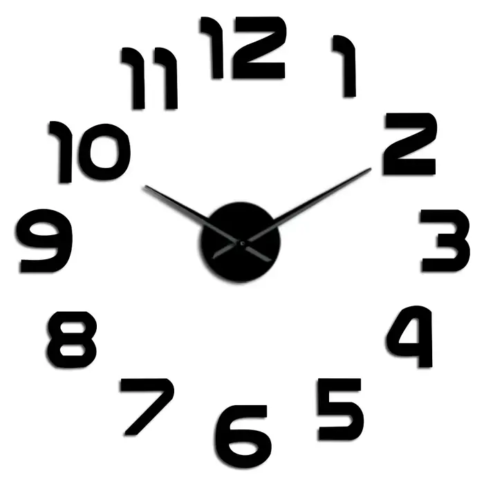 Horloge Murale 3D avec Effet Miroir, Design Moderne Simple, Grande Arabie Saoudite, Autocollant Numé