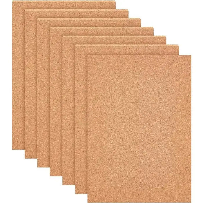 Paquet de 6 feuilles de liège auto-adhésives (5mm d'épaisseur) carrelage tapis de liège 12x8 pouces 