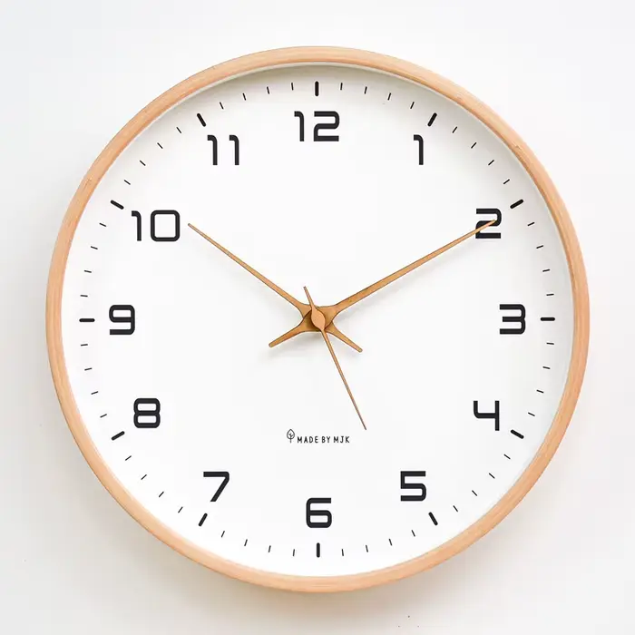 2025 nouveau 10/12/14 pouces nordique en bois massif Simple horloge murale salon décoration de la maison silencieux
