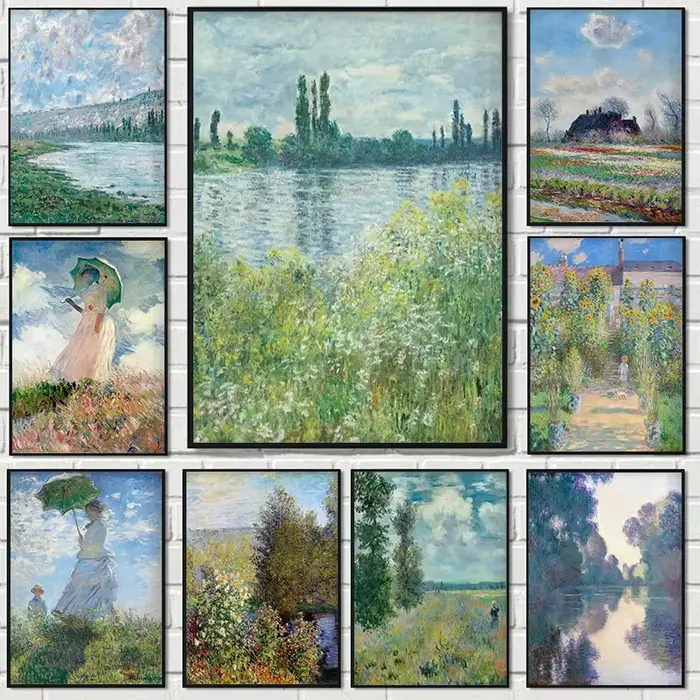 Monet – imprimés sur toile d'art de paysage abstrait
