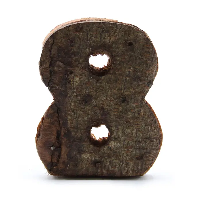 Rustic Bark Number - 8 - 7cm