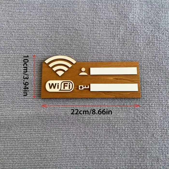 1 plaque rustique en bois pour mot de passe Wi-Fi, indicateur de réseau sans fil mural vintage, accessoire de décoration polyvalent pour la maison