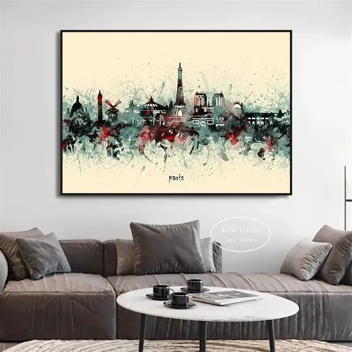 Affiches abstraites de horizon de ville et impression