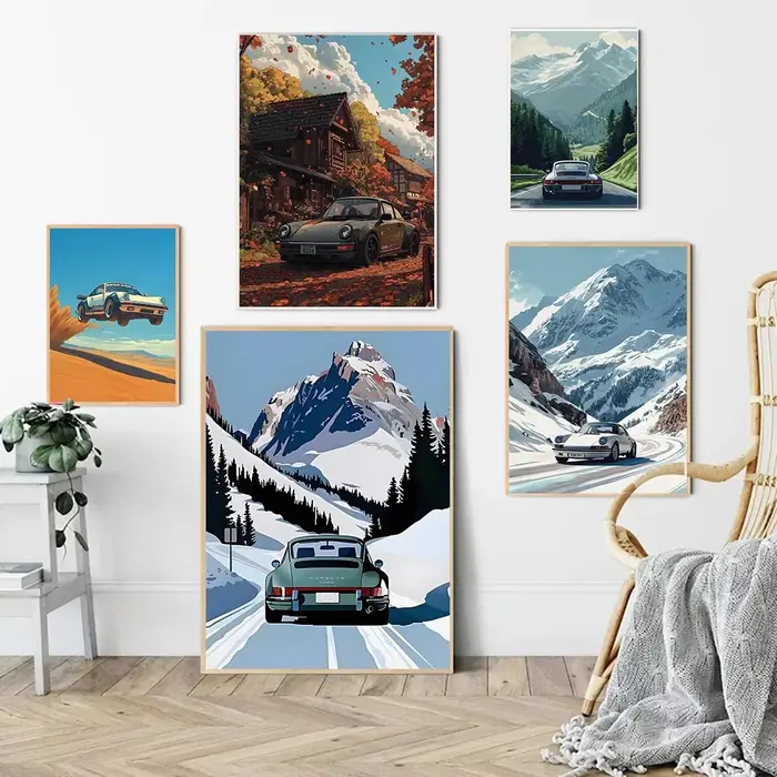 Peinture murale d'art, décor de salon de maison