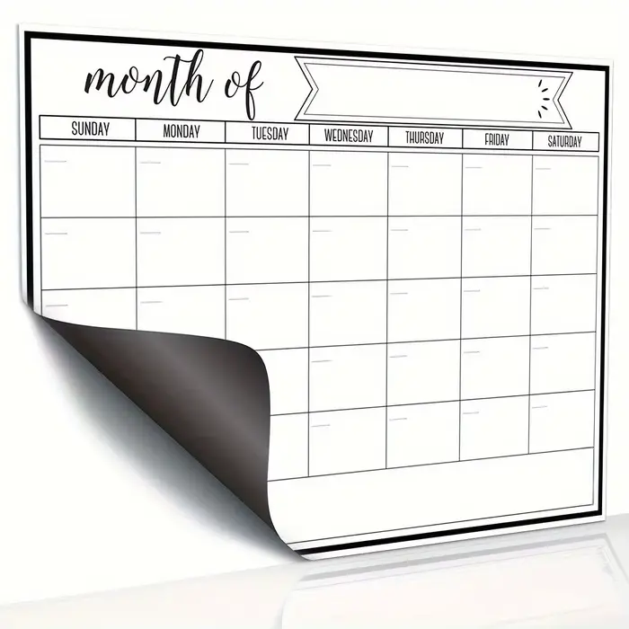 Calendrier magnétique pour réfrigérateur – Support magnétique puissant