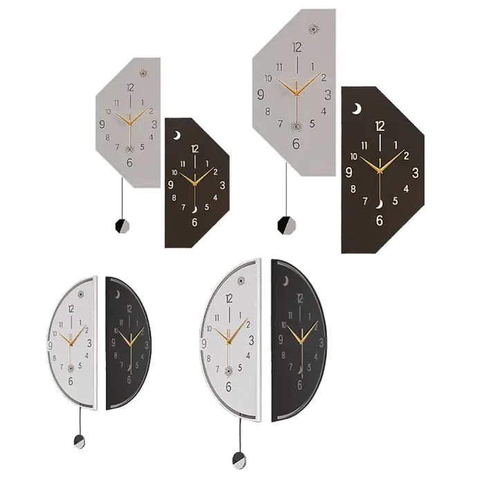 Horloge murale d'angle à deux visages