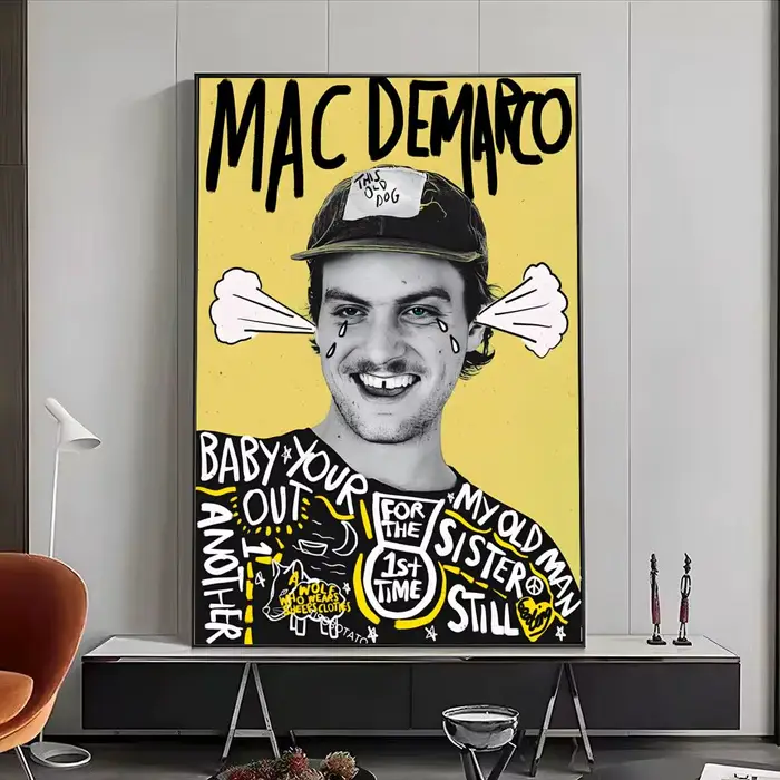 Affiche Singer Mac DeMarco, affiche HD auto-adhésive, art mural imperméable, idéal pour la maison, l