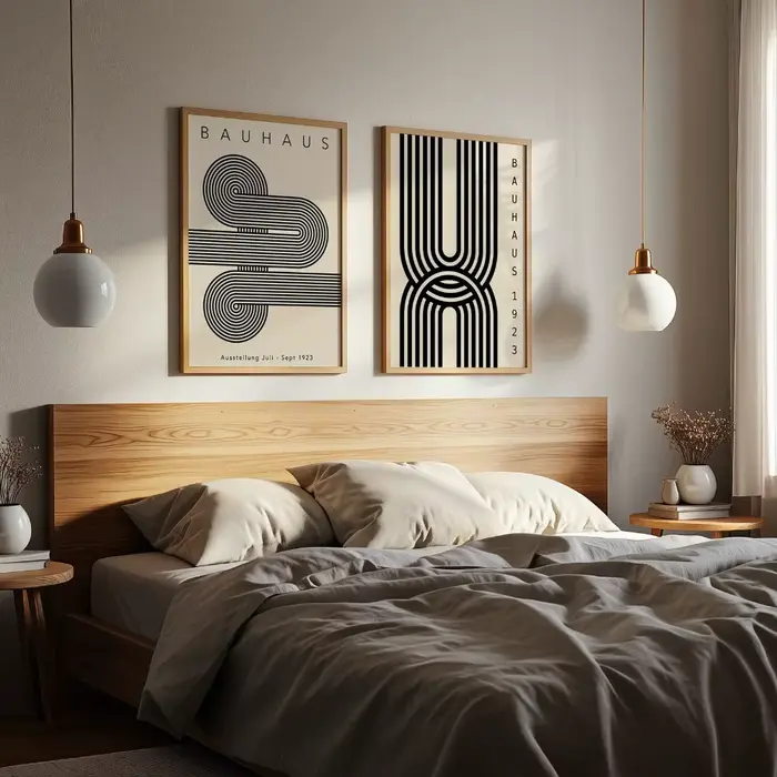 Affiche d'impression Bauhaus noire sans cadre