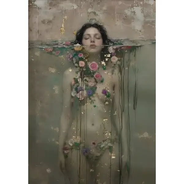 Affiche Vintage d'Ophelia de rêve, femme élégante dans l'eau, Portrait de Shakespeare, peinture sur 