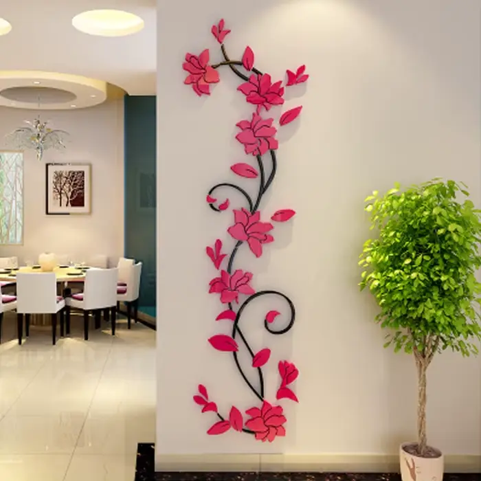 Autocollants muraux de vigne de Rose