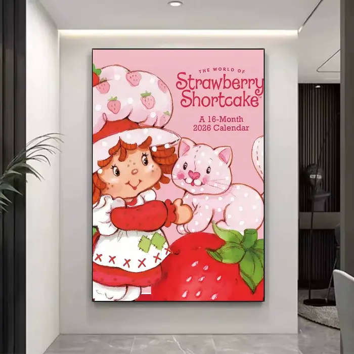 Affiches collantes de film de raccourci aux fraises de dessin animé