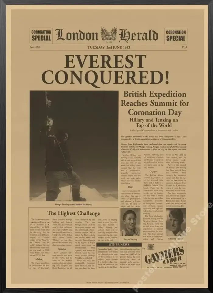 Affiche de journal du New York Times, rétro, vintage, en toile, série, 03/News