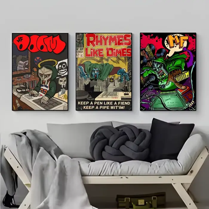 Affiche version bande dessinée du rappeur MF DOOM