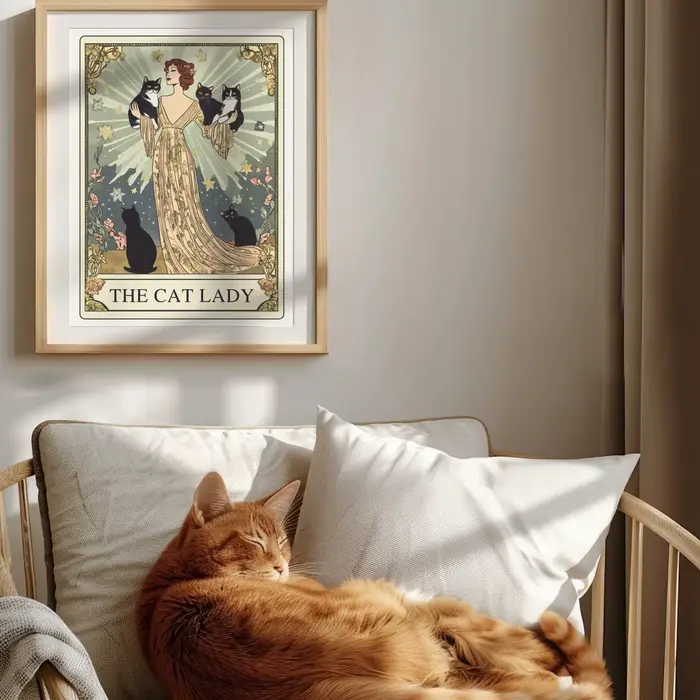 Affiche imprimée sur toile The Cat Lady Tarot