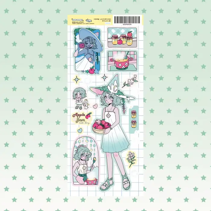 Autocollants de dessin animé coréen mignon doux Cool fille personnage