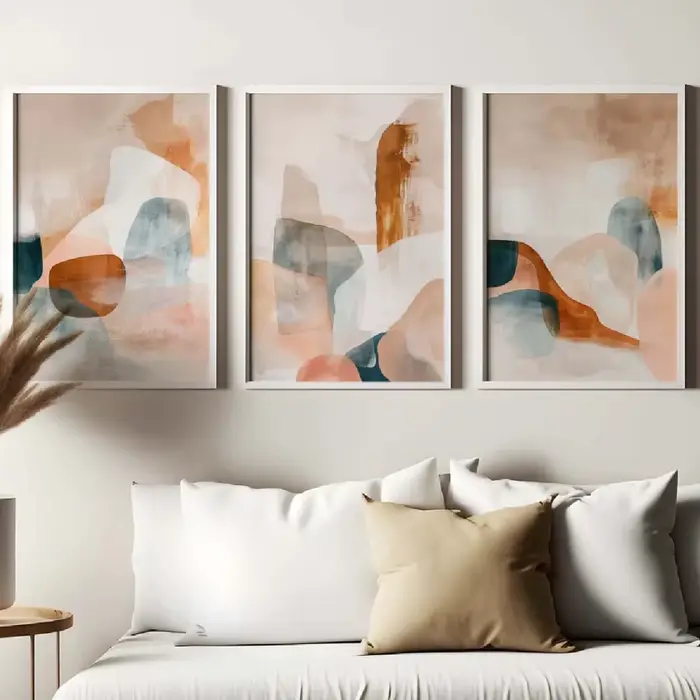 Lot de 3 tableaux triptyques sans cadre