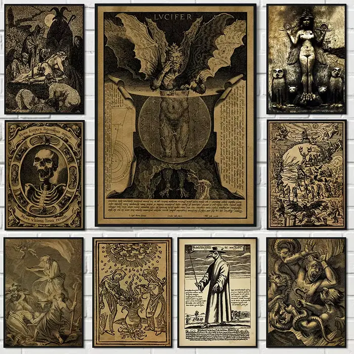 Affiche Vintage de Sorcières Satan et les Démons du Sabbat