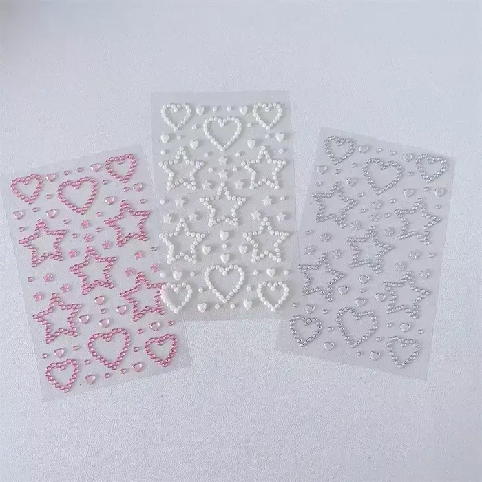 Autocollants 3D étoile coeur cristal pour enfants